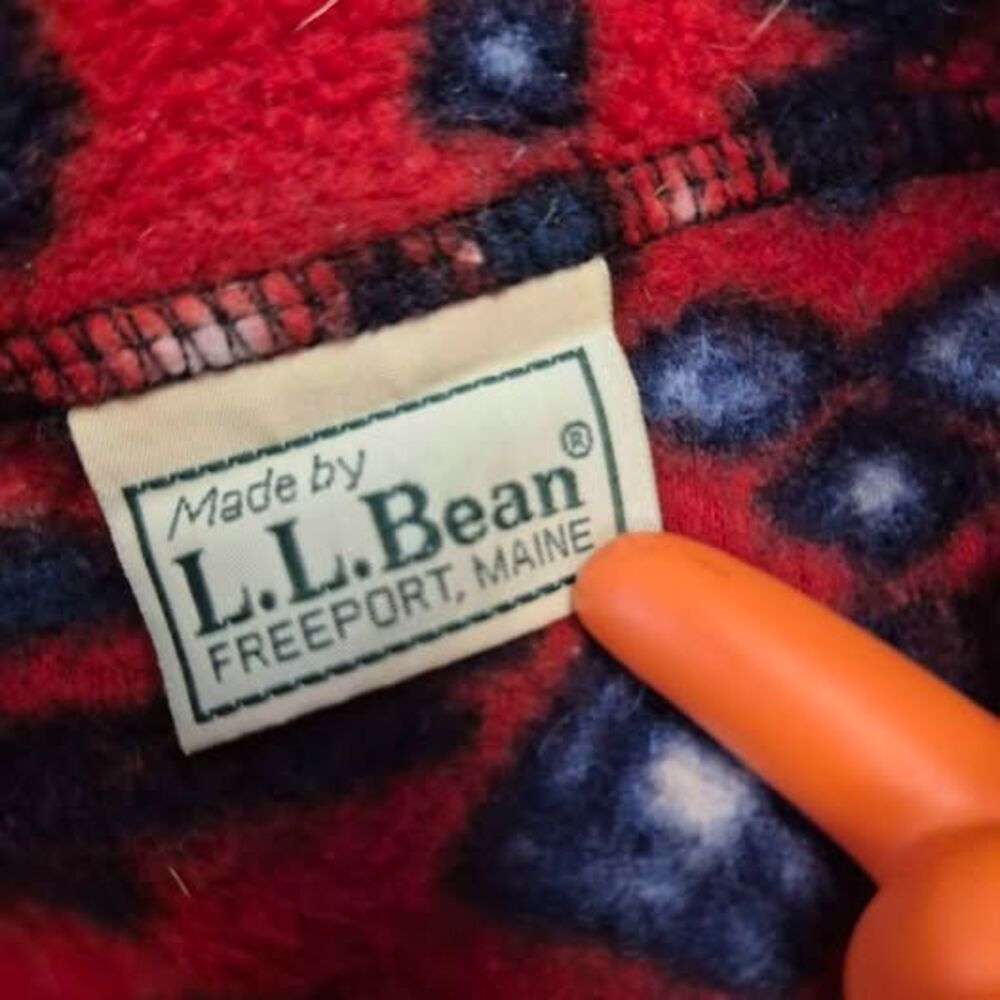 Vintage L.L. Bean Fleece Sleeping Bag Liner - Red Moose & Bear Cabincore